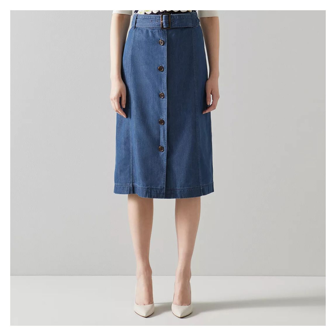 Dark Blue Oda Denim Skirt main product photo