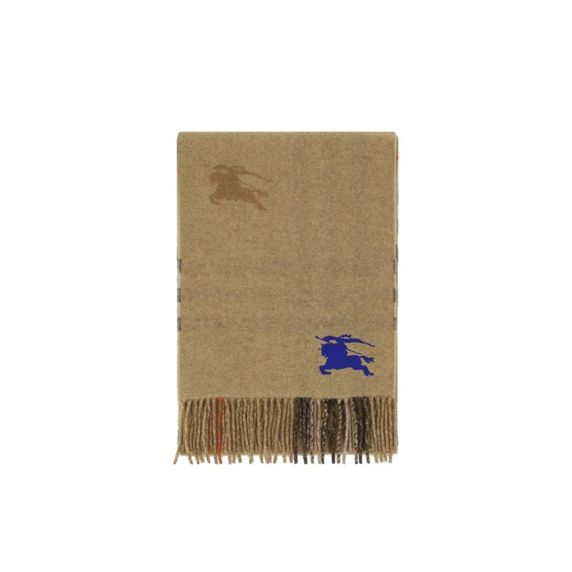 Knight Motif Wool Scarf - Brown Scarves main product photo