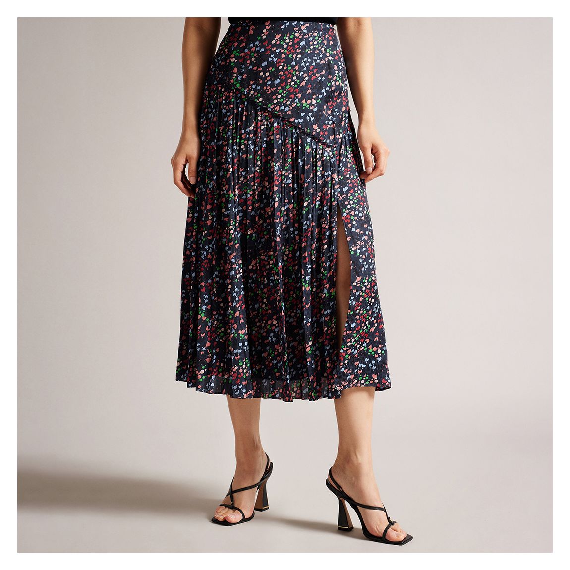 Navy Israa Pleated Skirt main product photo