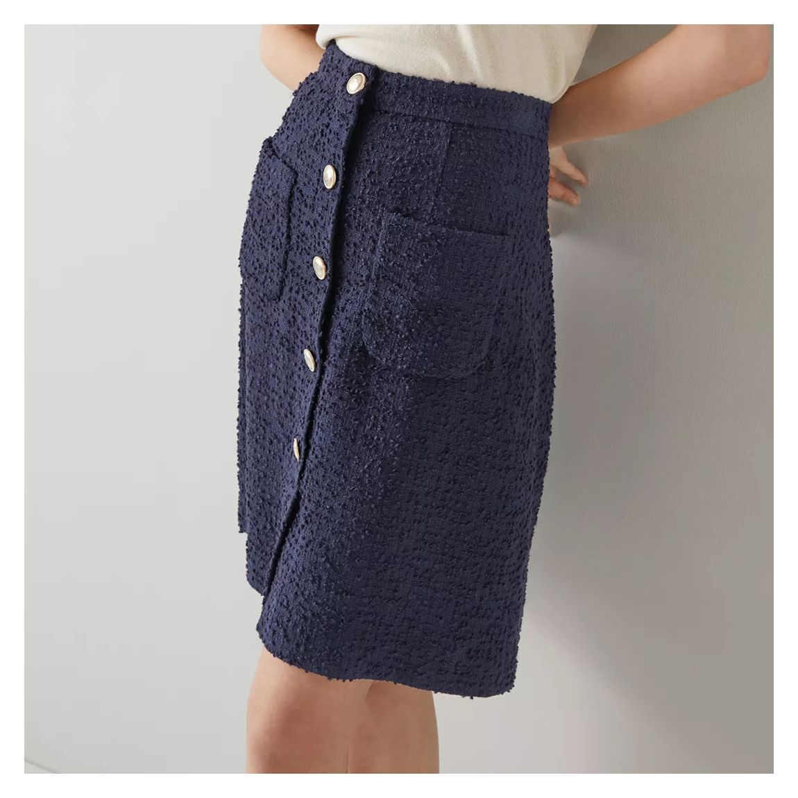 Navy Morten Cotton Skirt main product photo