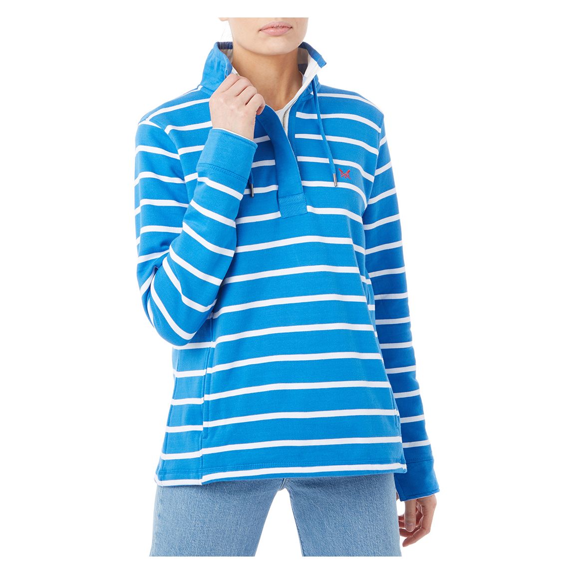 Blue Stripe Cotton Toggle Sweatshirt main product photo