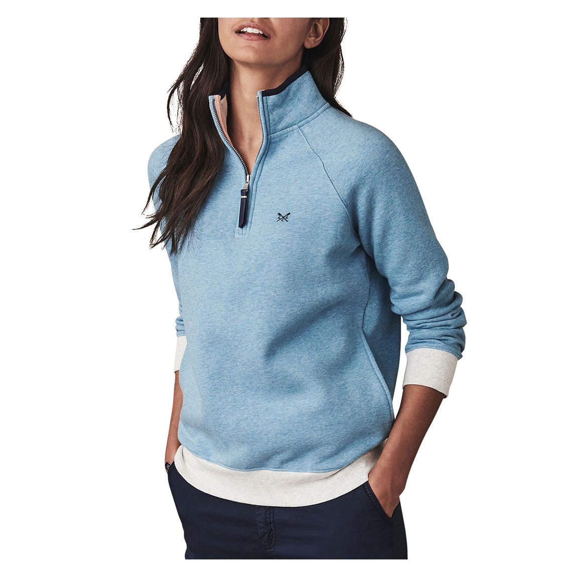 Blue Cotton Half Zip Sweatshirt main product photo