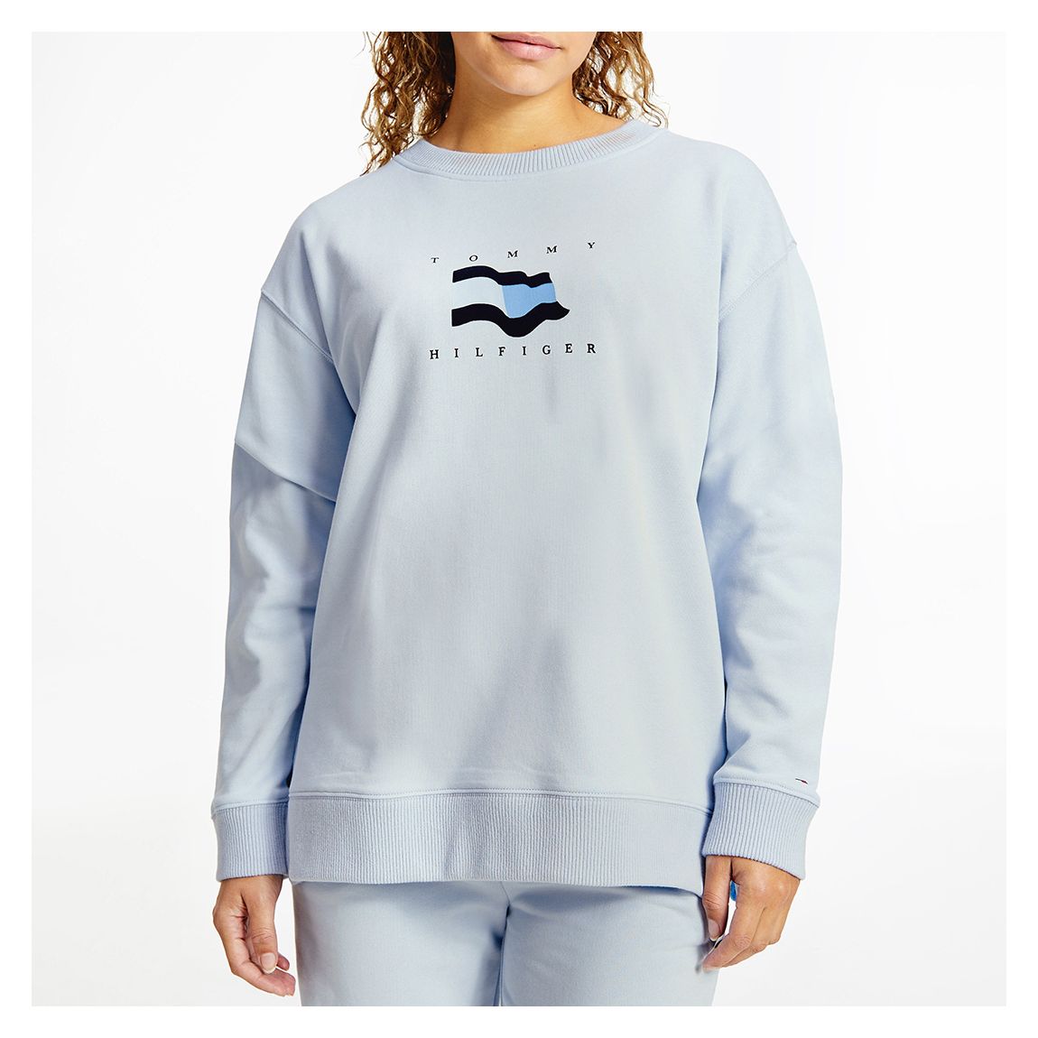 Blue Flag Detail Relaxed Fit Hoodie main product photo