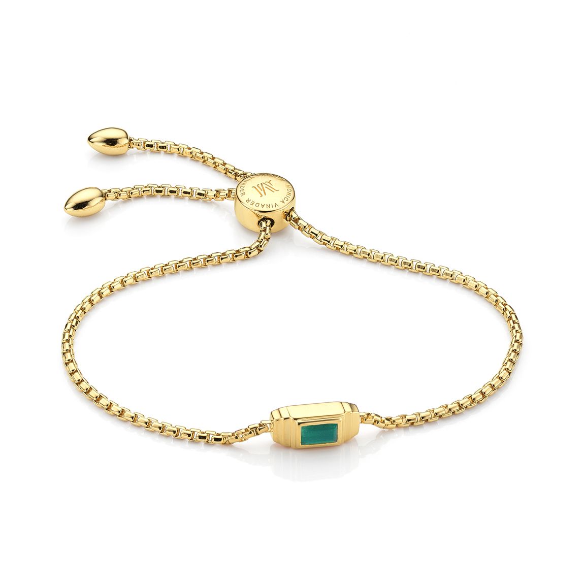 Gold Vermeil Baja Deco Bracelet - Green Onyx main product photo