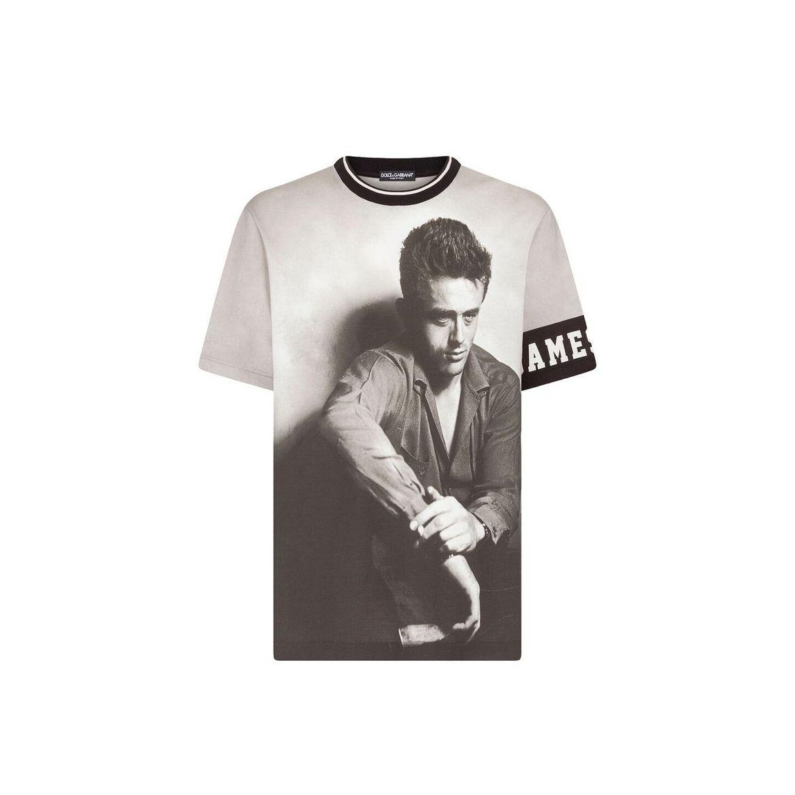 James Dean Print Cotton T-Shirt - Black main product photo