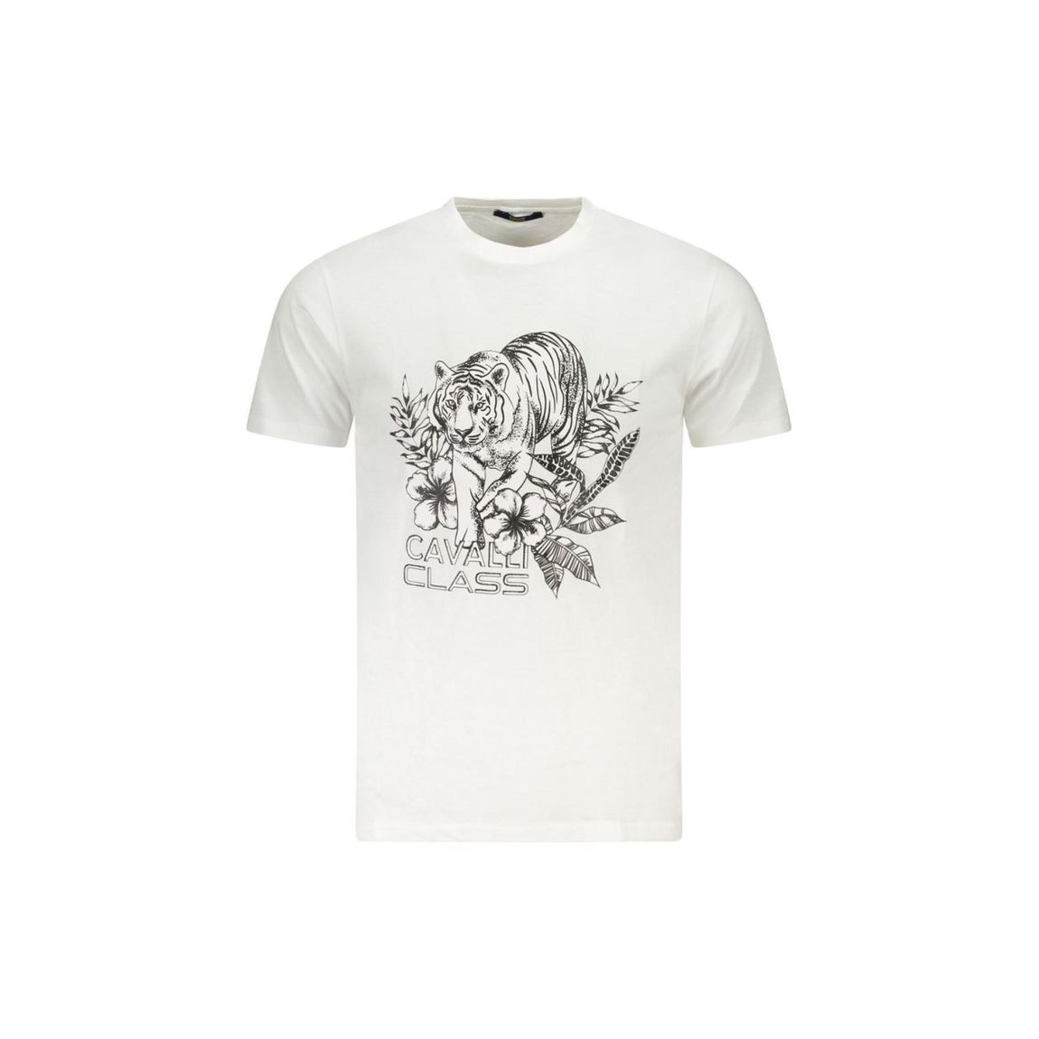Tiger Print Tropical TShirt - White T-Shirts main product photo