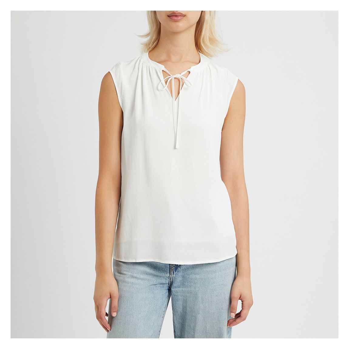 White Tie Neck Blouse main product photo