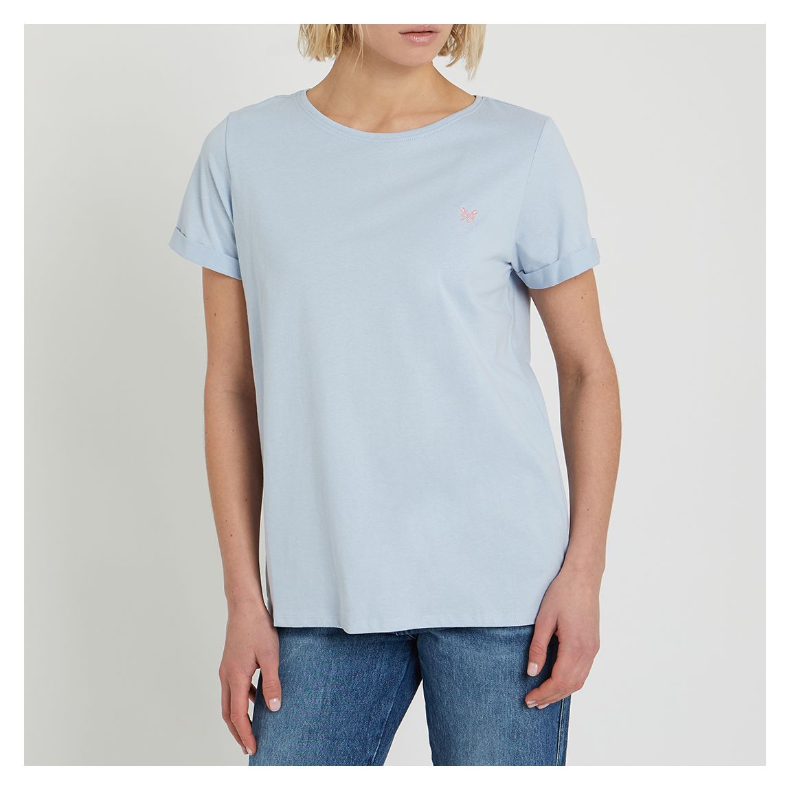 Light Blue Roll Sleeve T-Shirt main product photo