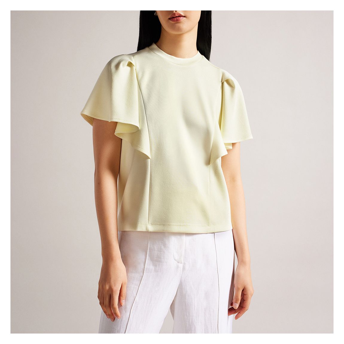 Yellow Nikilaa Angel Sleeve Top main product photo