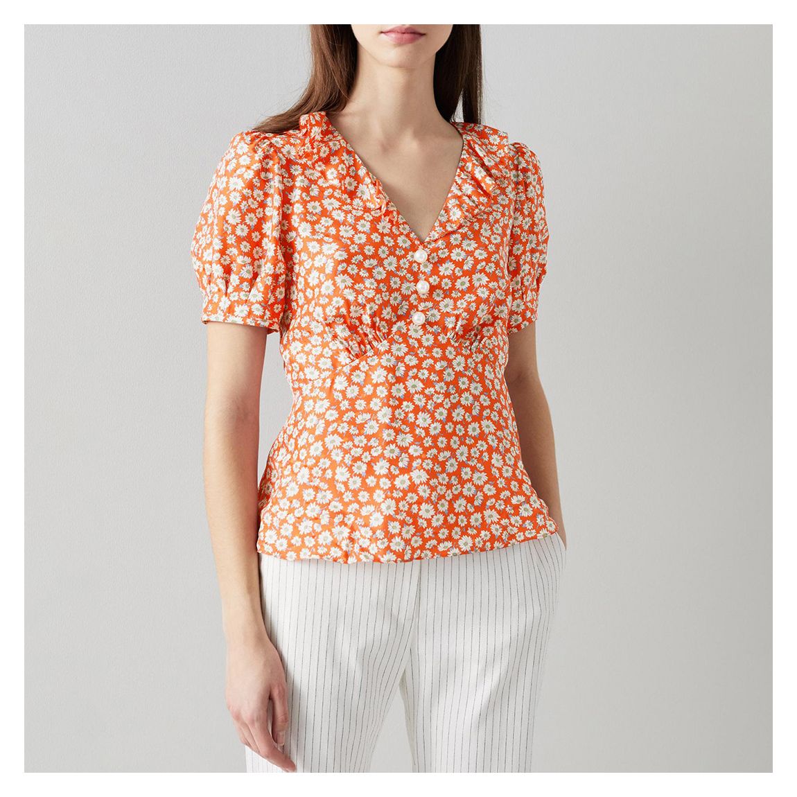 Tomato Red Julien Woven Silk Top main product photo