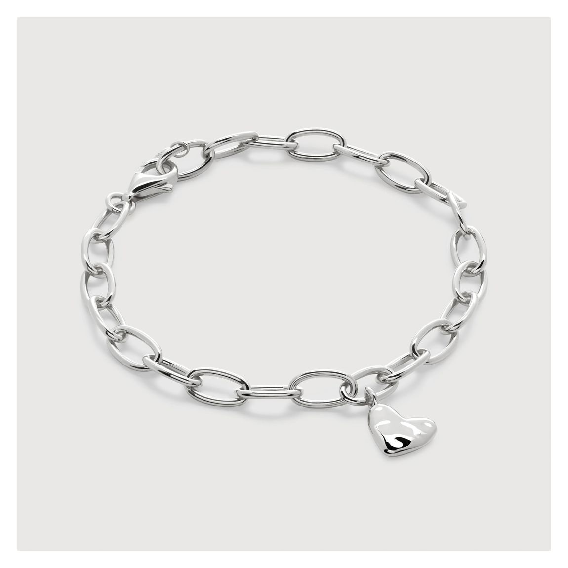 Sterling Silver Heart Charm Bracelet main product photo