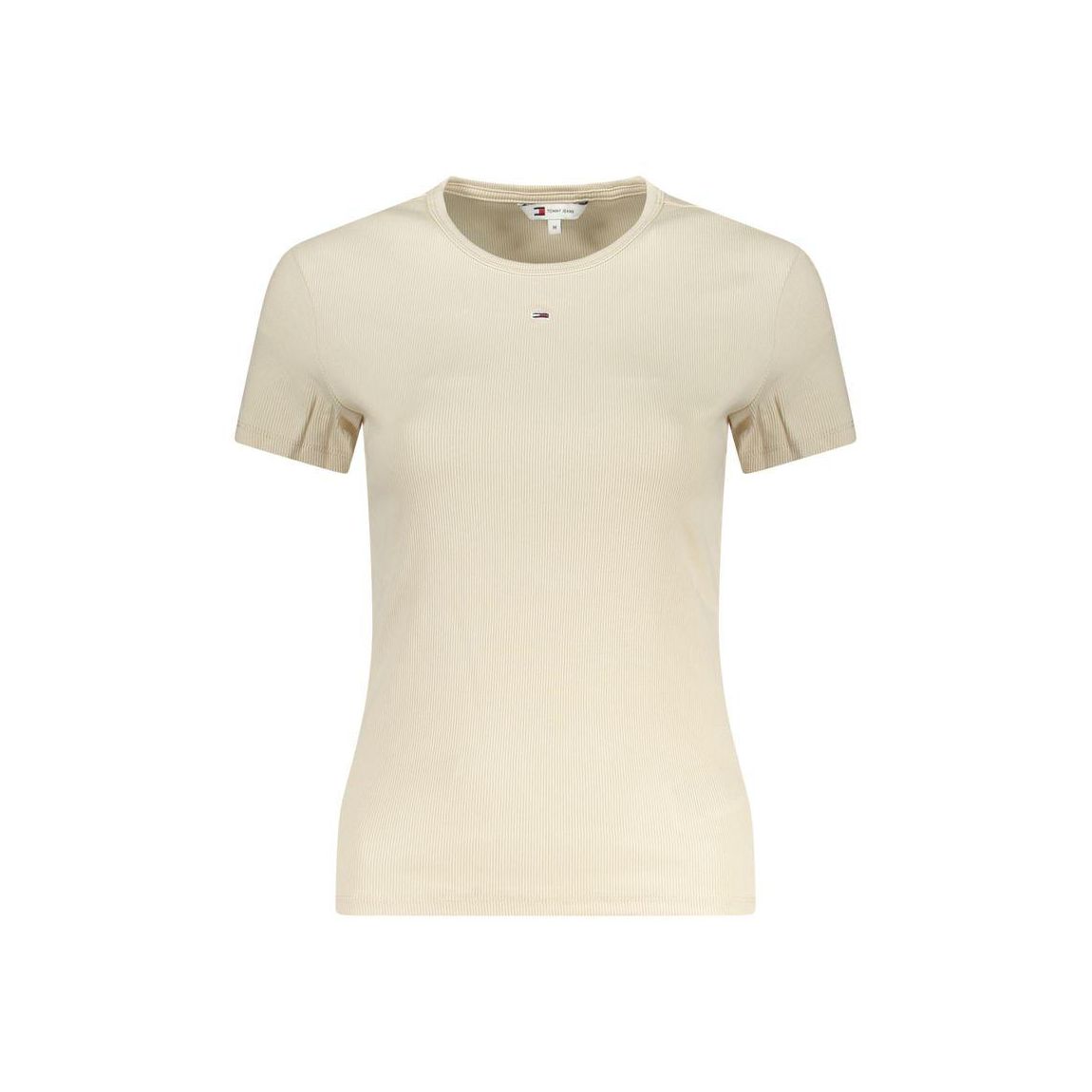Ribbed Slim Fit Short Sleeve Tee Wo - Beige T-Shirts main product photo