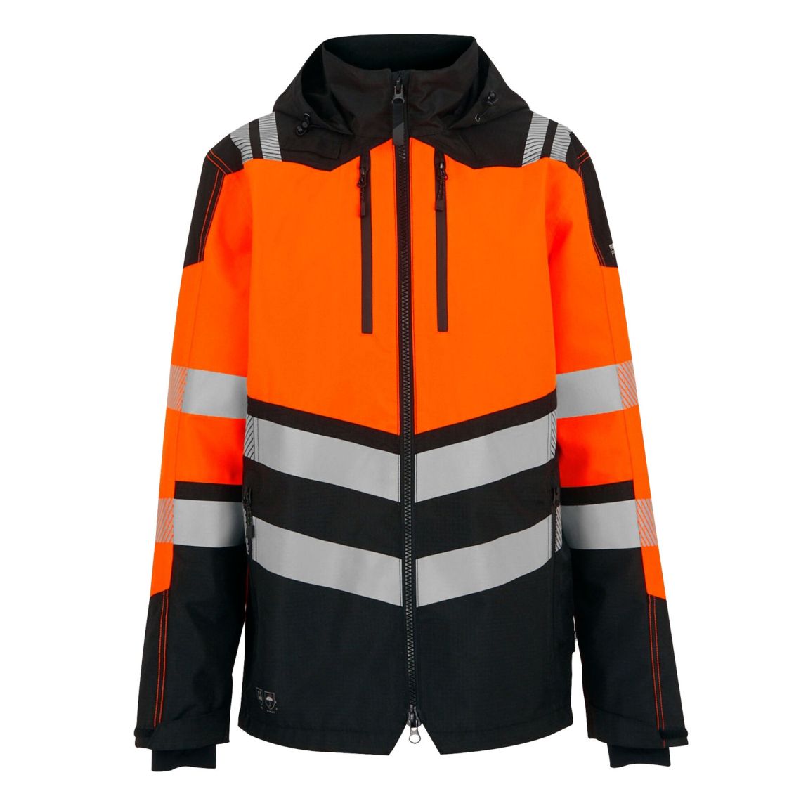 Mens X-PRO Class 2 High-Vis Waterproof Jacket Black/Orange main product photo