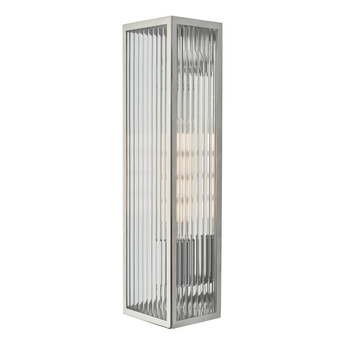 Keegan Large Bathroom Wall Light Polished Stainless Steel Glass IP44 main product photo