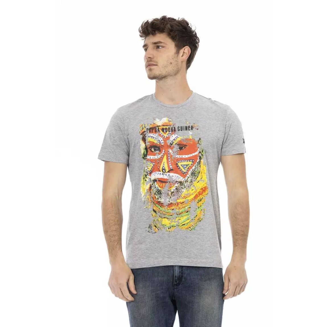 Papua Nuova Guinea TShirt Tribal Print Tee - Gray T-Shirts main product photo