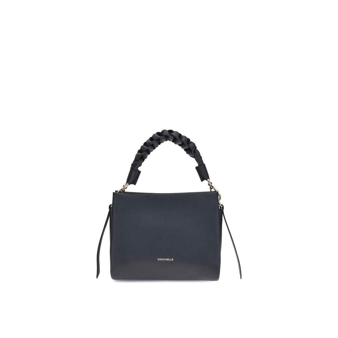 Elegant Boheme Handbag with Braided Leather Handle Wo - Black main product photo