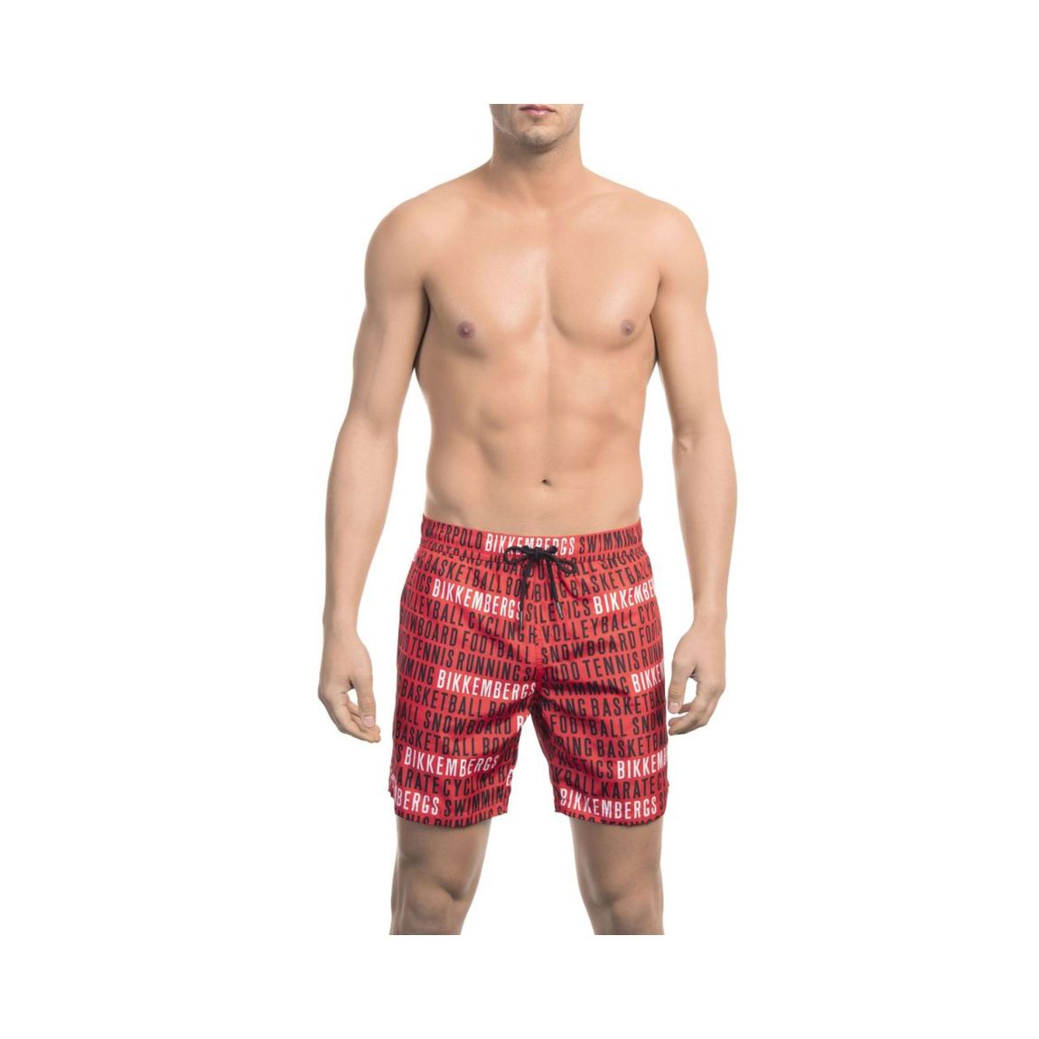 Bikkembergs Swim Trunks AllOver Print - Red Swimwear main product photo