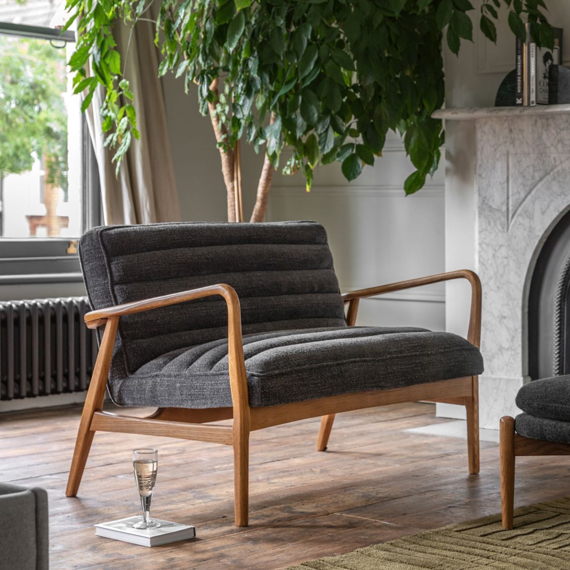 Phoebe 2 Seater Charcoal Boucle main product photo