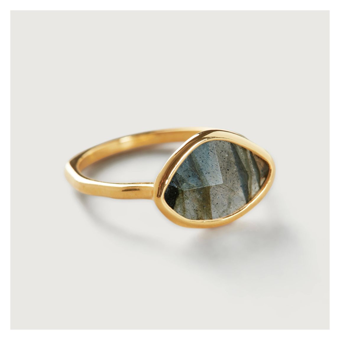Gold Vermeil Petal Ring - Labradorite main product photo