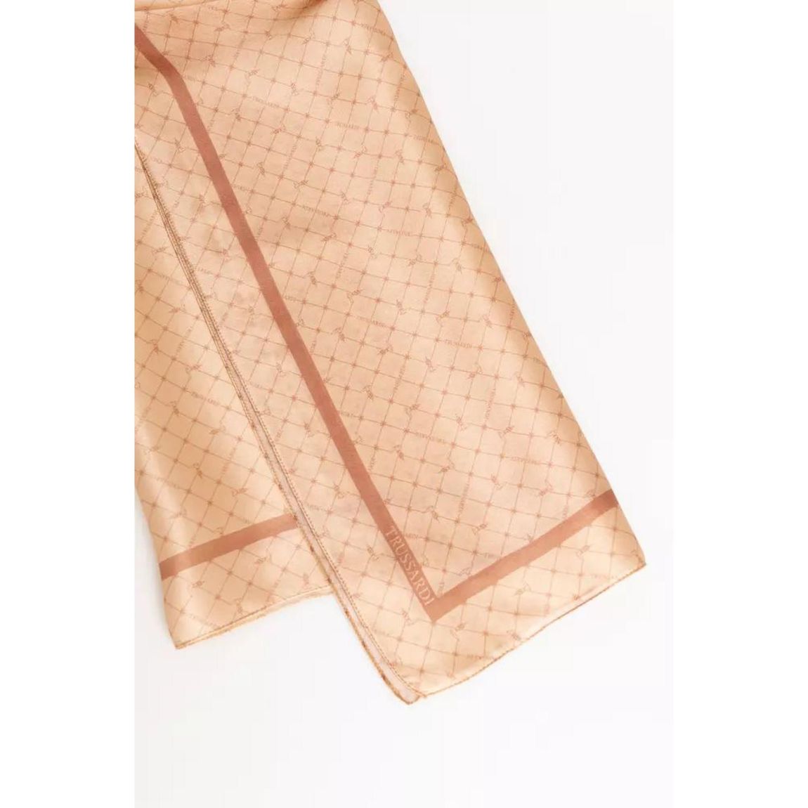 Trussardi Silk Scarf Beige Logo Pattern Wo - Pink Scarves main product photo