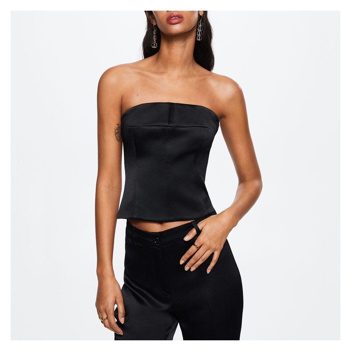 Black Satin Top main product photo
