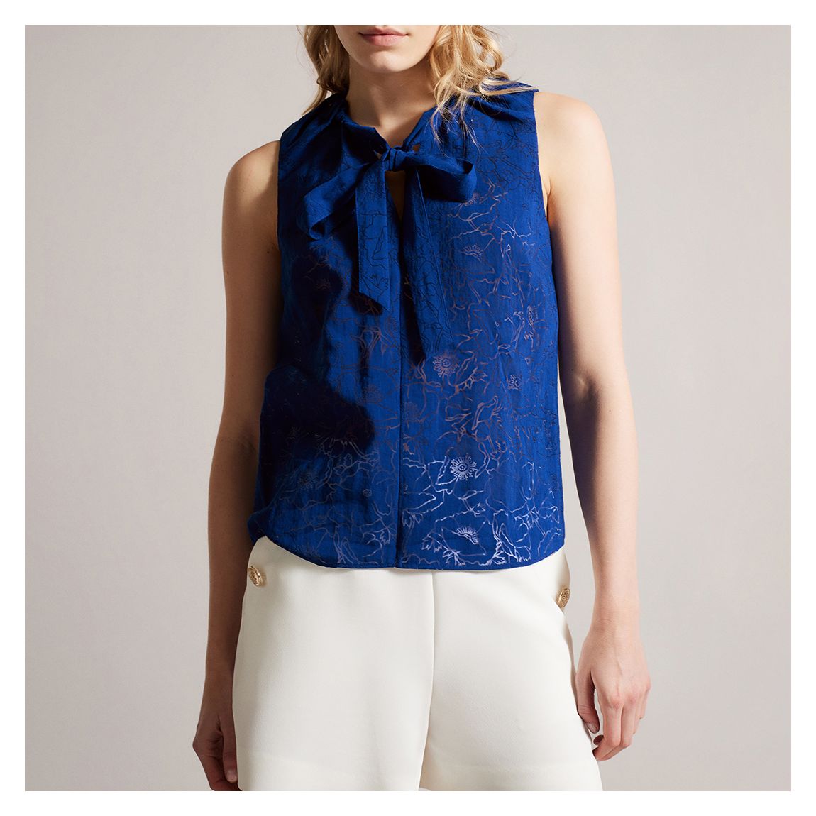 Blue Adelaai Sleeveless Top main product photo
