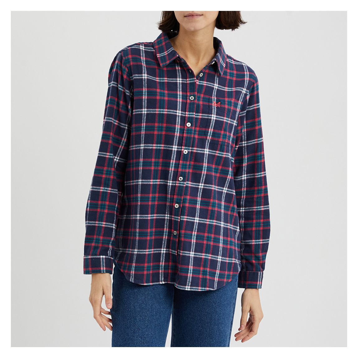 Navy Flannel Check Shirt main product photo