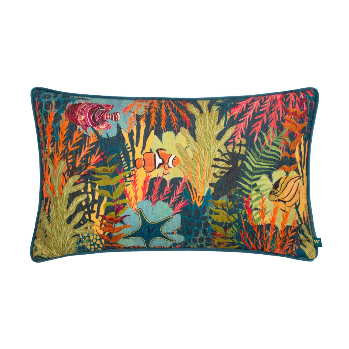 Abyss Coral Bay Chenille 30 x 50cm Feather Rich Cushion, Multicolour main product photo