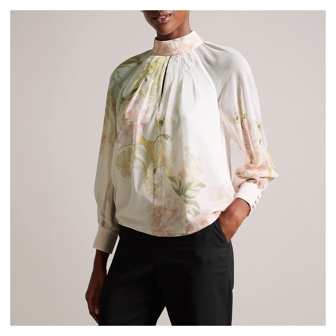 White Lelyaa Pleat Detailing Blouse main product photo