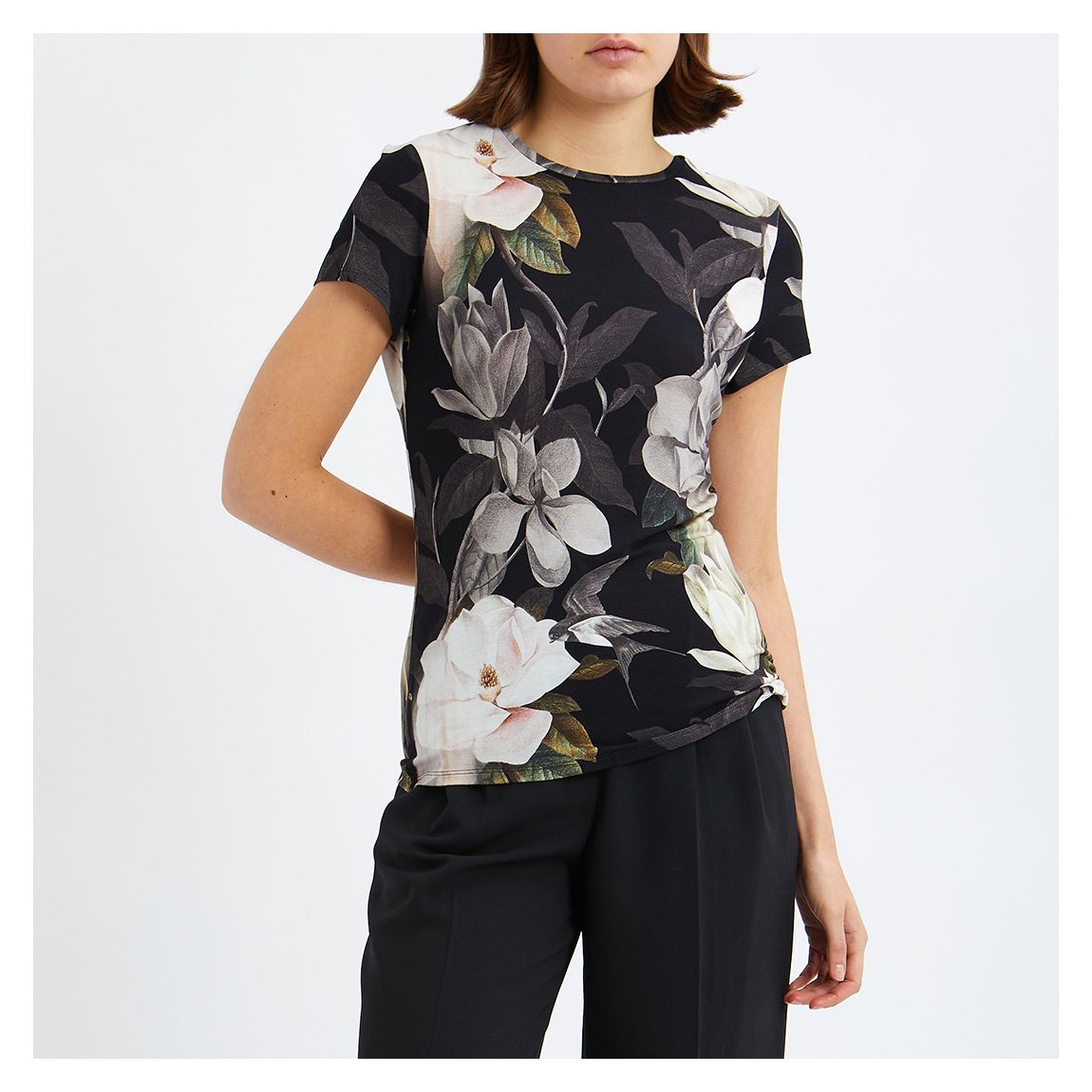Black/Pink Aralie Opal Fitted T-shirt main product photo