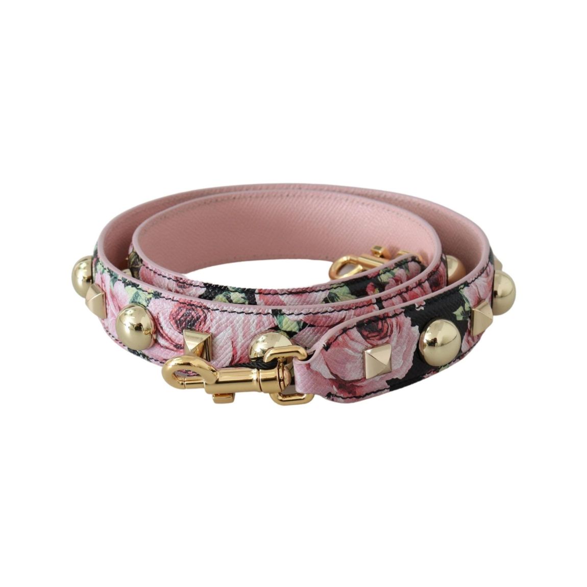 Floral Leather Bag Strap with Studs Wo - Pink Belts main product photo