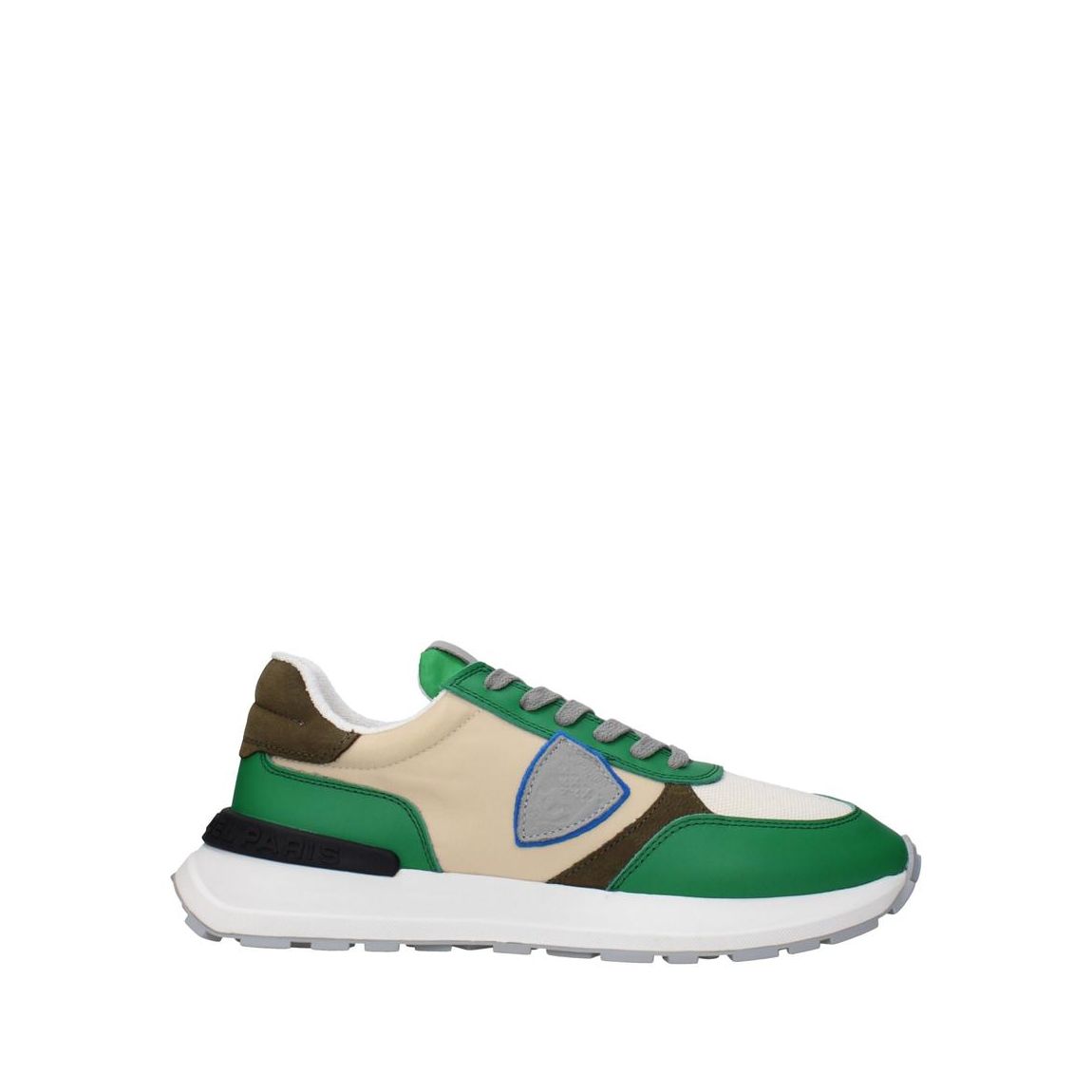 Vintage Effect Fabric Sneakers with Logo Details - Green main product photo