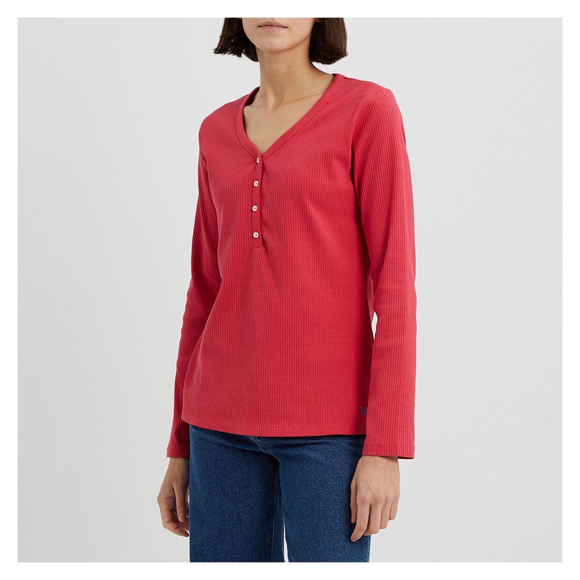 Red Long Sleeved Cotton T-Shirt main product photo