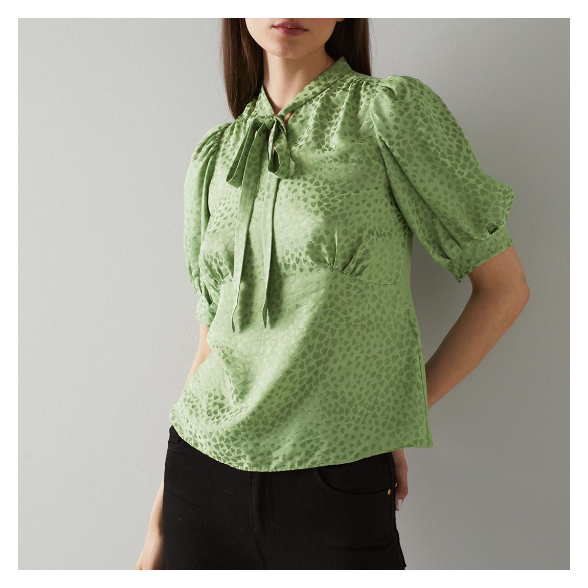 Green Marceau Silk Blend Blouse main product photo