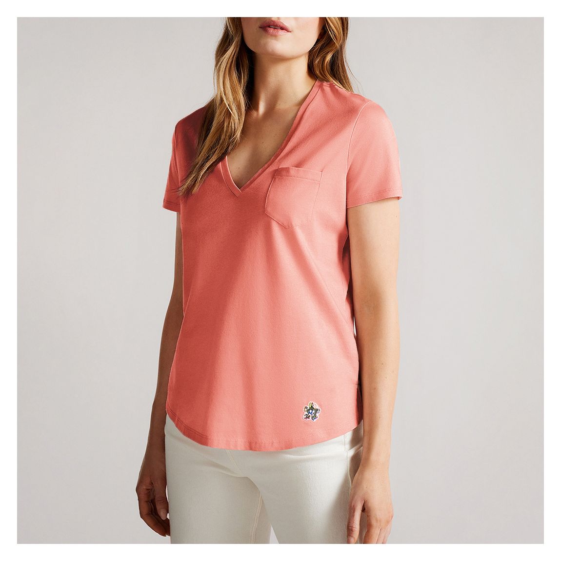 Coral Lovage Easy Fit Cotton T Shirt main product photo