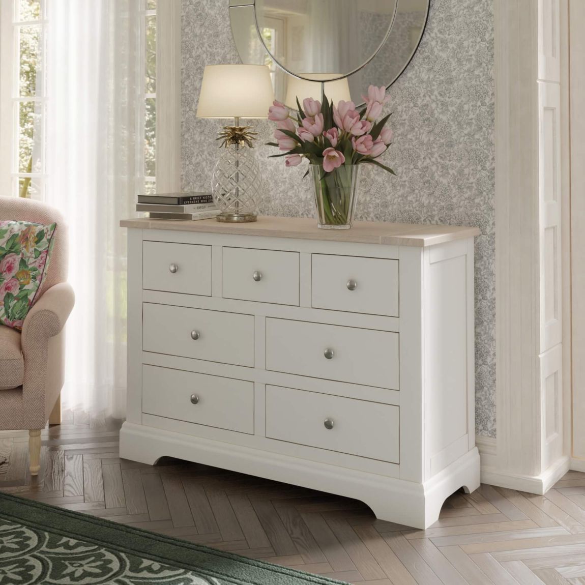 Dorset White 3+4 Drawer Chest main product photo