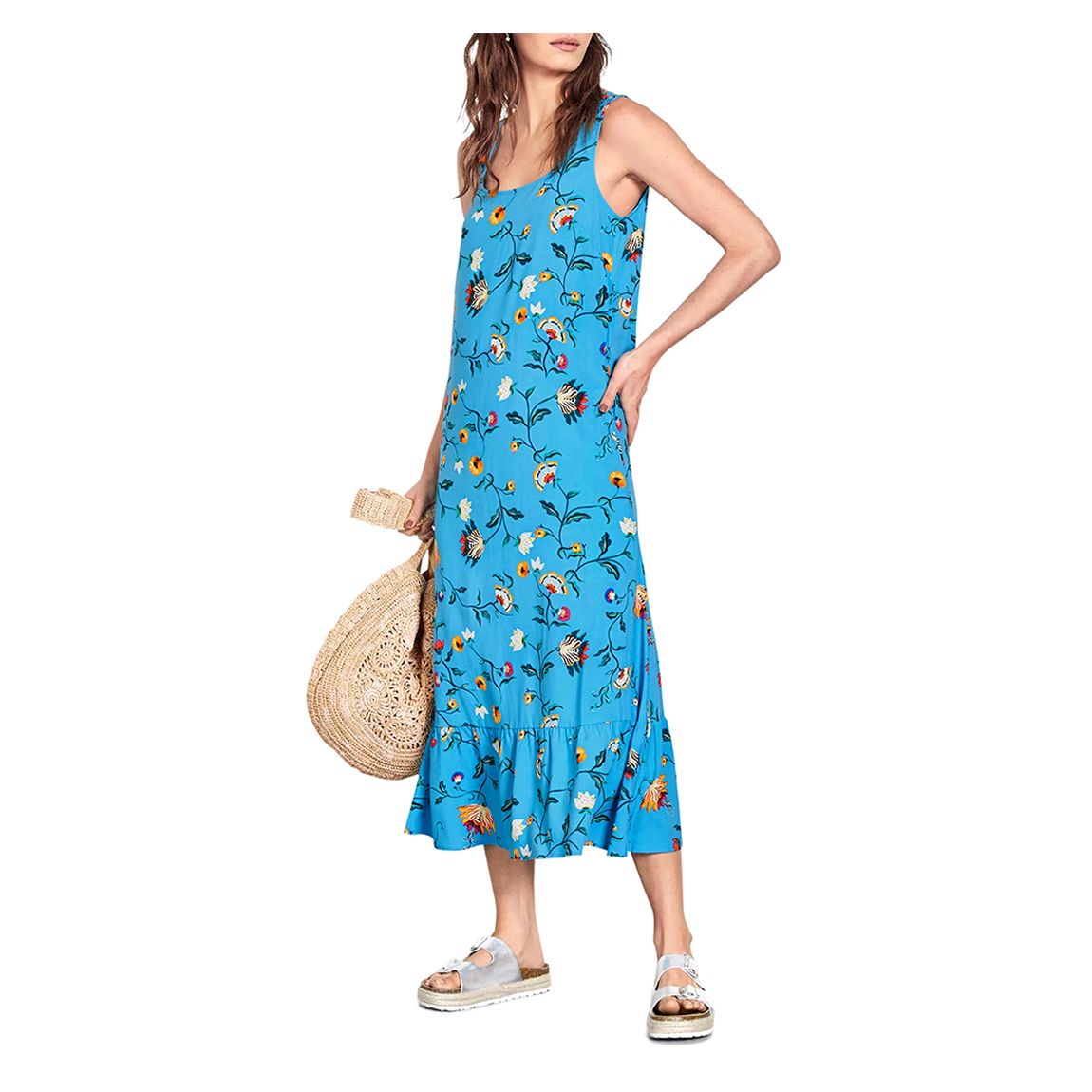 Blue Butterfly Floral Print Avner Dress main product photo