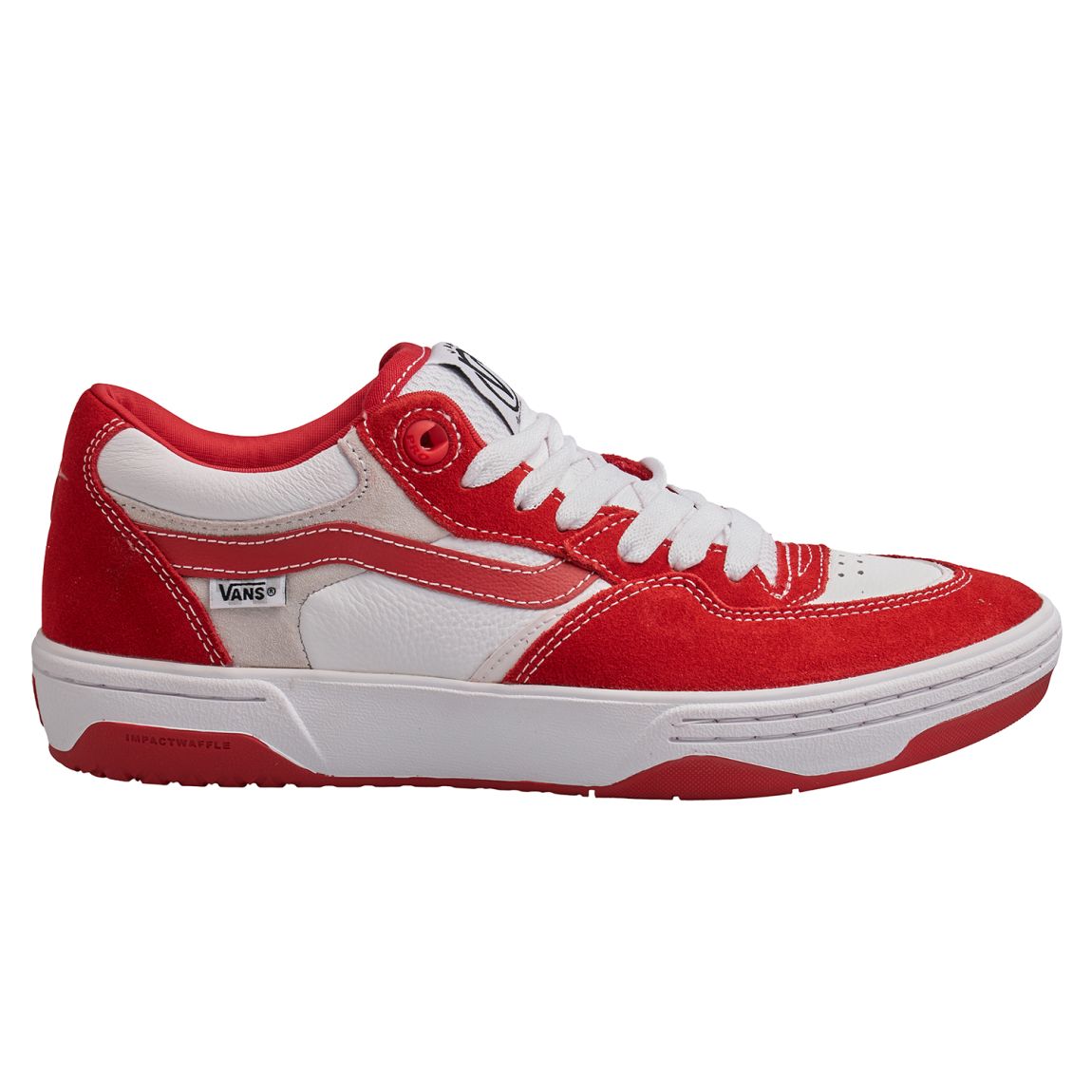 Leather Upper Sneakers with Rubber Sole and Fabric Lining - Red main product photo