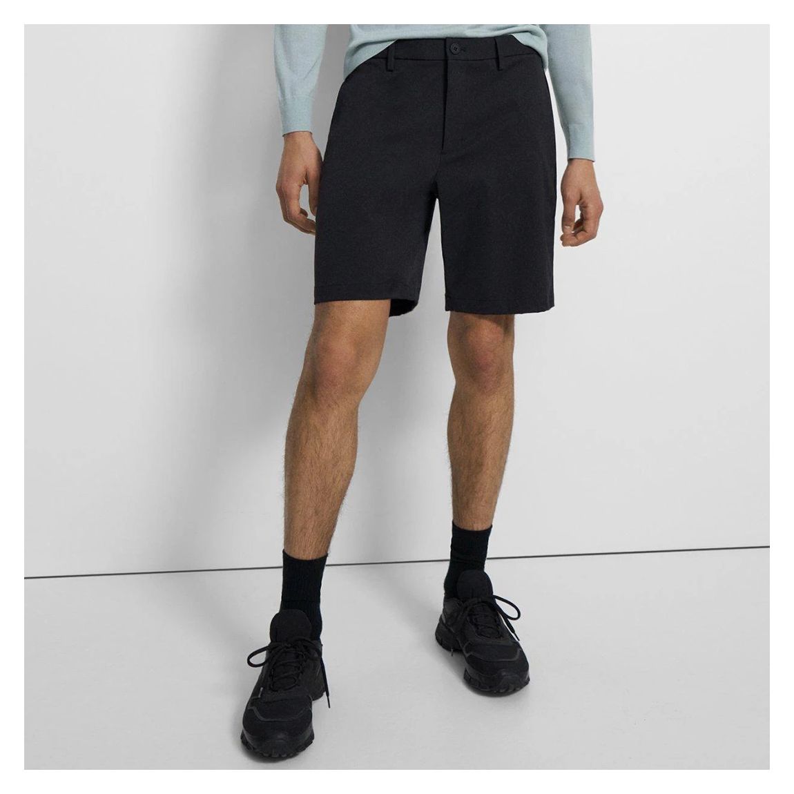 Navy Zaine Cotton Blend Shorts main product photo
