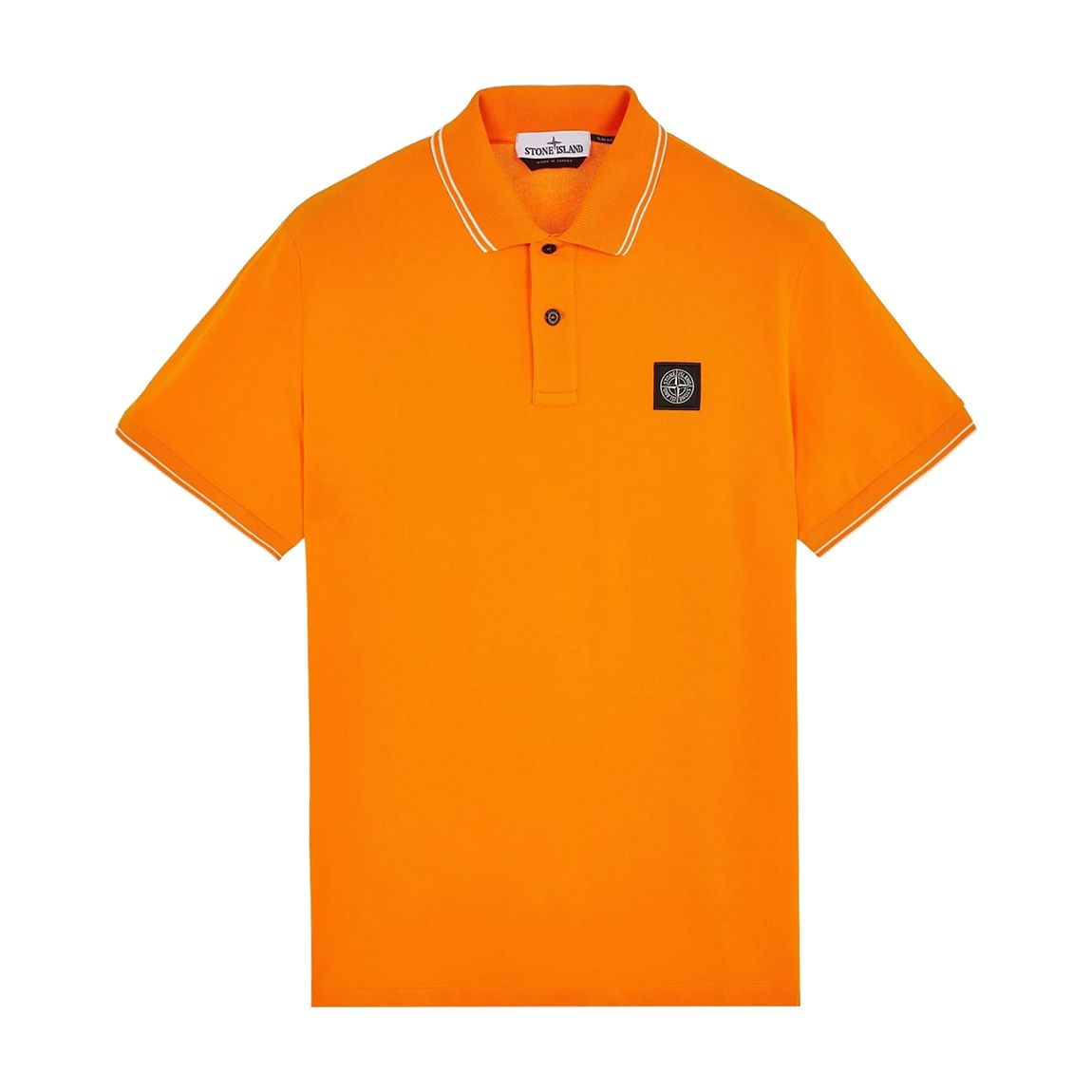 Orange Contrast Trims Cotton Blend Polo Shirt main product photo