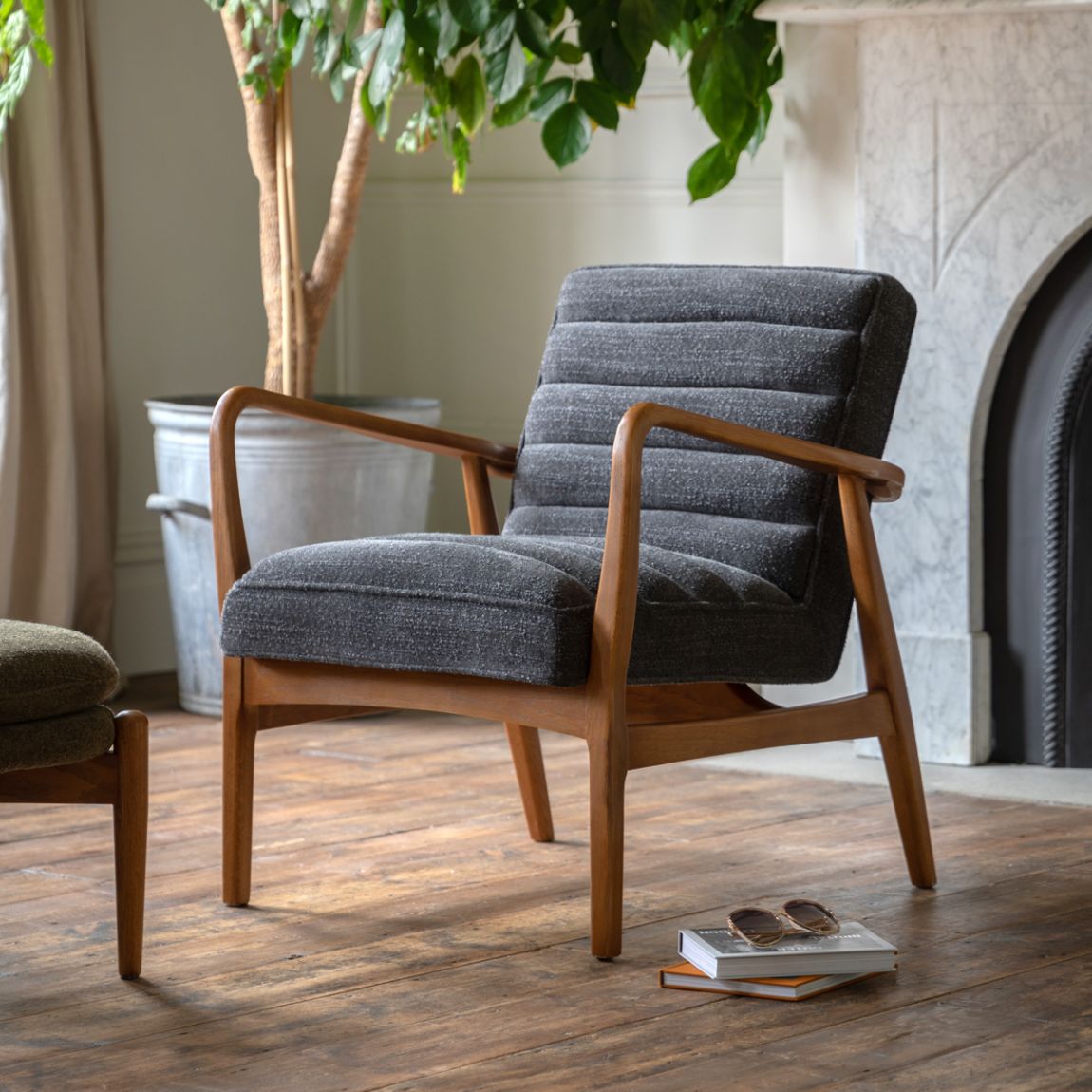 Phoebe Armchair Charcoal Boucle main product photo
