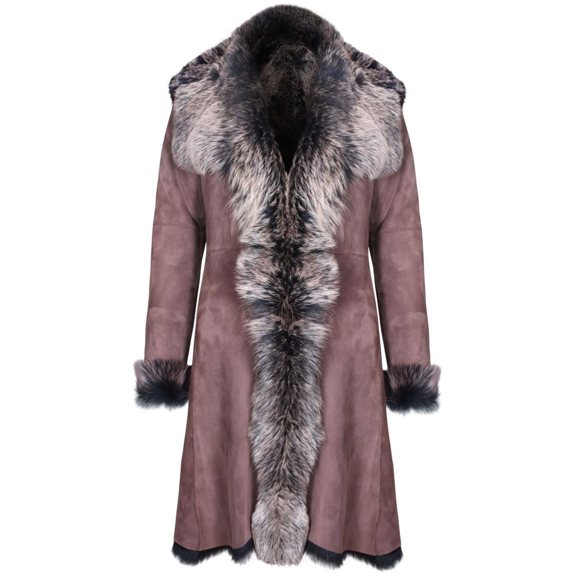 Womens Suede Toscana Sheepskin Trench Coat-Rochester main product photo