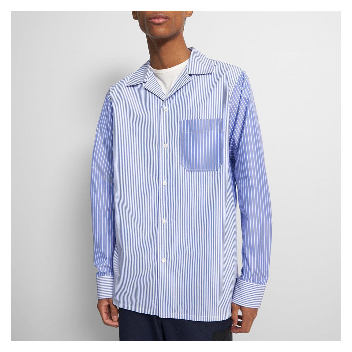 Blue Striped Cotton Blend Shirt main product photo