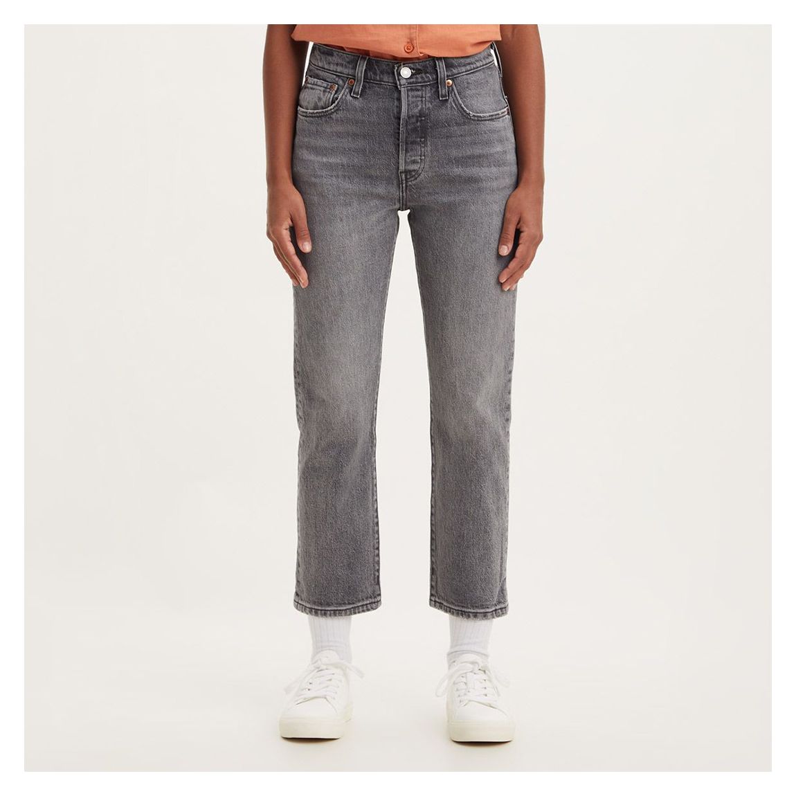 Grey 501® Cropped Stretch Jeans main product photo