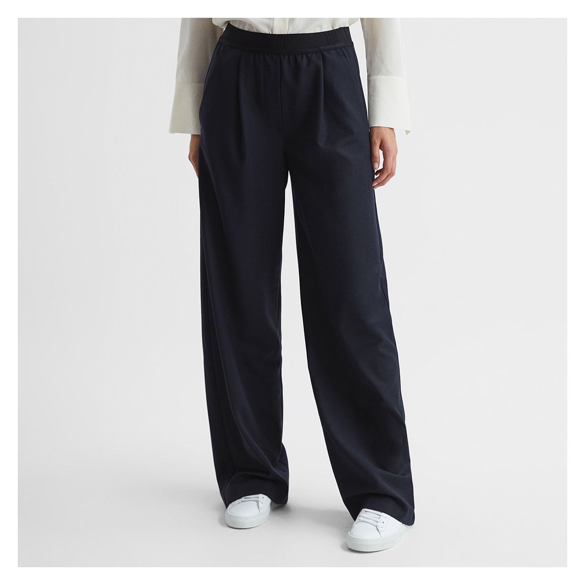 Navy Lena Wide Leg Trousers main product photo