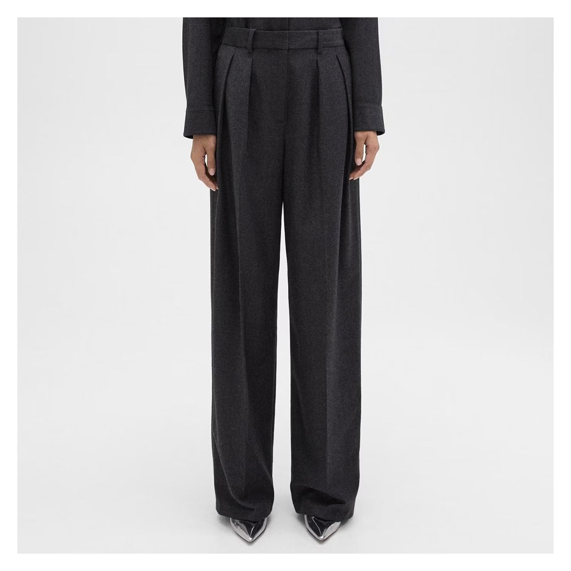 Charcoal Pleated Trousers main product photo