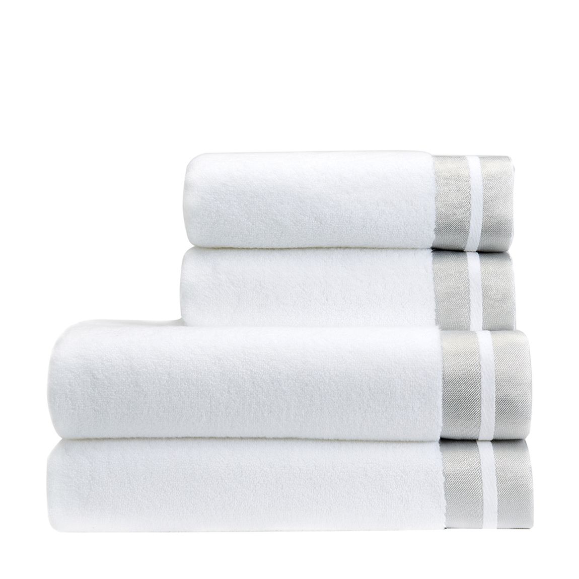 Mode Bath Towel, White/Silver main product photo
