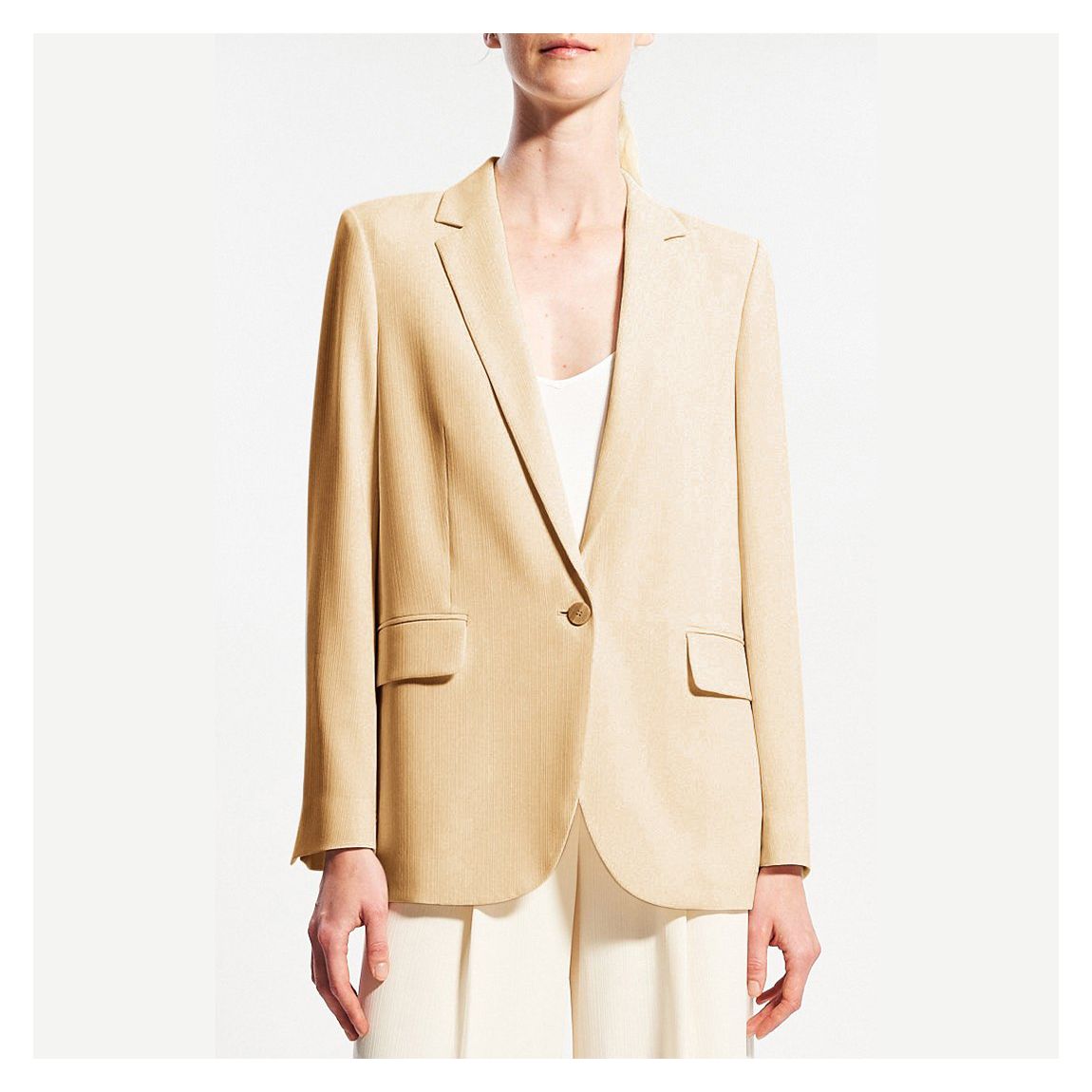 Champagne Casual Single Breasted Blazer main product photo