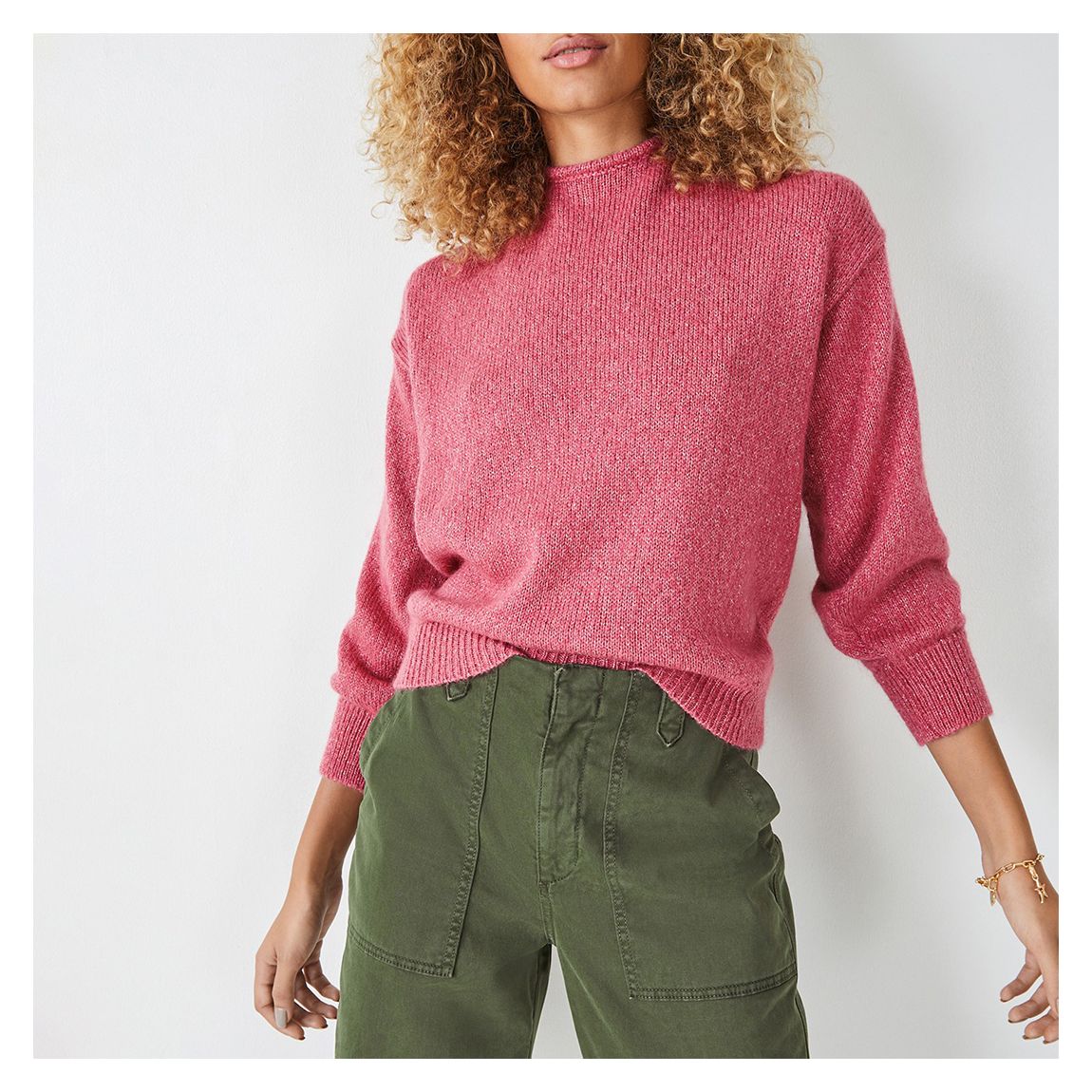Pink Gracey Cross Back Knit Jumper main product photo