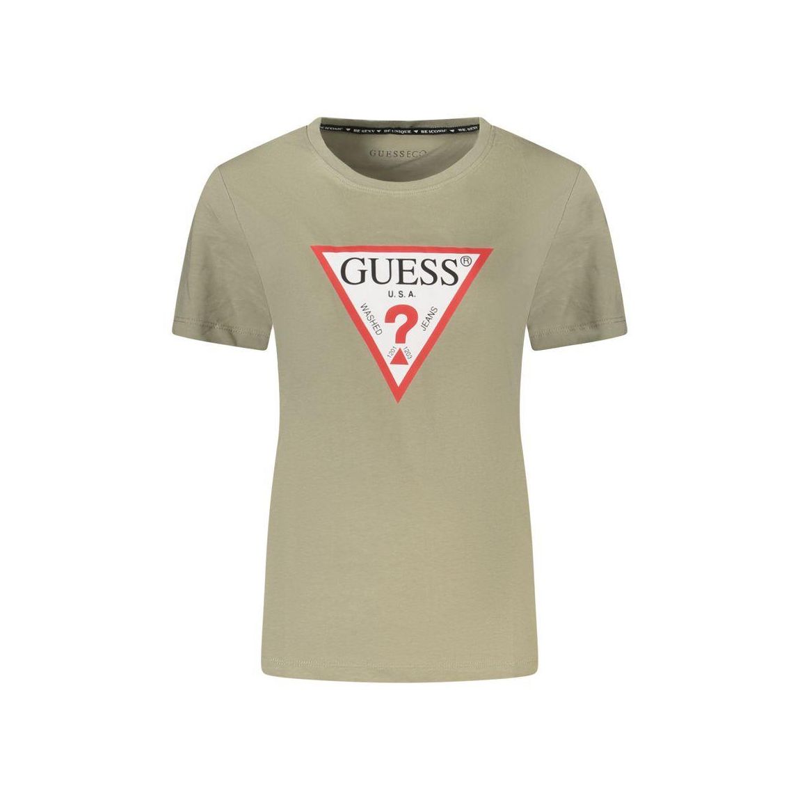 Cotton Crew Neck Logo T-Shirt with Print Wo - Green main product photo